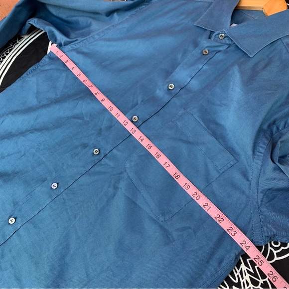 Brioni mens button up shirt size Large blue Italy - Picture 6 of 8